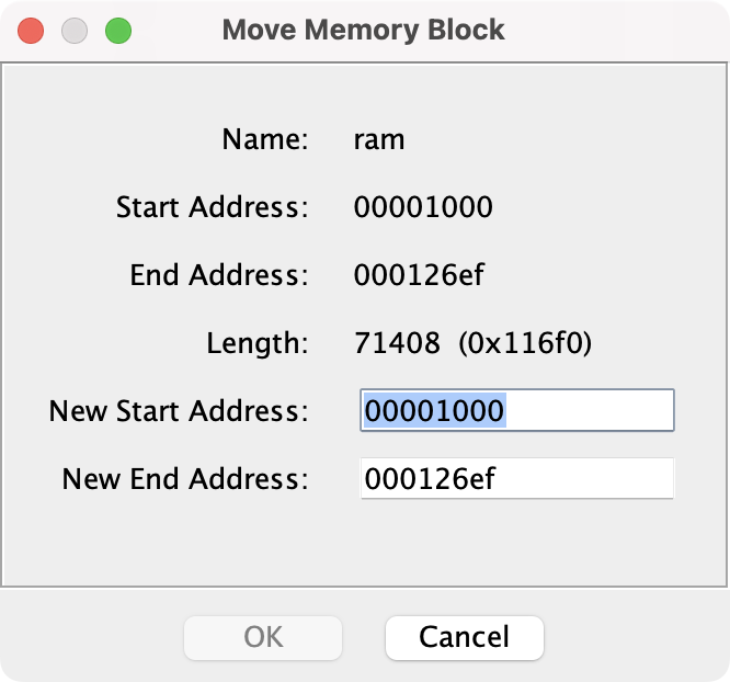 图 10. 更改 ROM 段的起始地址。至于如何指导这个值，后面会介绍几个算法。虽然图上说是 ram，但是名字本身不重要。